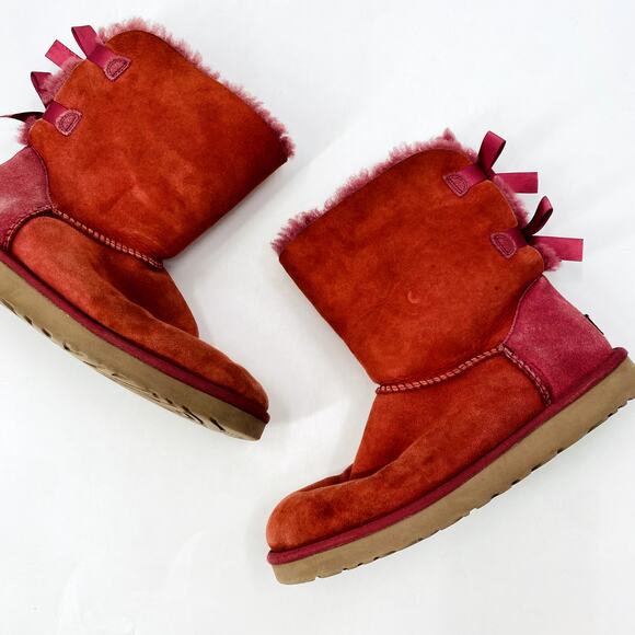 UGG Australia pink sherpa lined bow boots - Picture 2 of 8